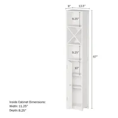 Linen Tower Tall Storage Cabinet White - Hastings Home