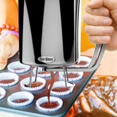 Pancake Batter Dispenser - Gourmet Stainless-Steel Pourer - Perfect for Baking Cupcakes, Waffles, Cakes, and Muffins - No Drip Dispenser by Chef Buddy