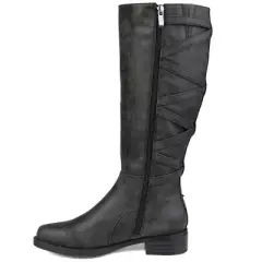 Journee Collection Womens Carly Wide Calf Stacked Heel Riding Boots