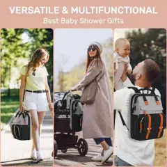 Itopfox Large Diaper Backpack with Changing Station, Multifunctional Baby Bag for Essentials, Ideal Shower Gift