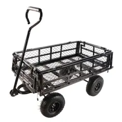 Chery Life Wagon Cart, Garden cart trucks make it easier to transport firewood, Black