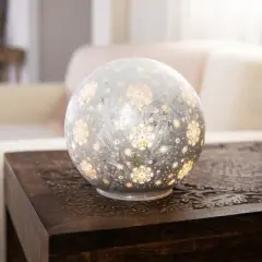 Northlight LED Lighted Snowflakes Glass Globe Christmas Decoration - 6" - White