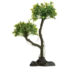 GloFish Green Fluorescent Mangrove Tree Plant under Blue LED Light Aquarium Decor