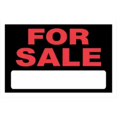 Hillman English Black For Sale Sign 8 in. H X 12 in. W - Case of 6