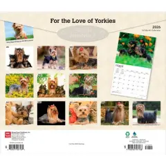 BrownTrout For the Love of Yorkshire Terriers 2026 14"x24" Hanging Deluxe Wall Calendar Plastic-Free