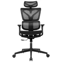 KERDOM Ergonomic Office Desk Chair with Adjustable Lumbar Support, Computer Gaming Chair with 3D Arms and Headrest, Black