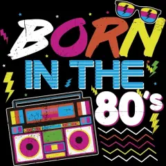 Junior's Design By Humans Born in 80s Retro By MusicoIlustre T-Shirt