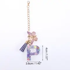 Unique Bargains Heart Sequin Letter P Butterfly Tassel Water Cup Pendant Purple 1 Pc