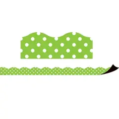 Teacher Created Resources&reg; Magnetic Borders, Lime Polka Dots, 24 Feet