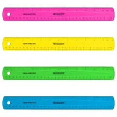 12pk 12" Shatterproof Ruler with Anti-Microbial Translucent Colors - Acme United