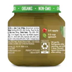Happy Baby Organics Clearly Crafted Stage 2 Apples & Spinach Jar - 4oz