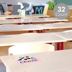 Big Dot of Happiness In Our School Era - DIY Blank Paper Desk or Locker Labels - Classroom Name Tags - Set of 32