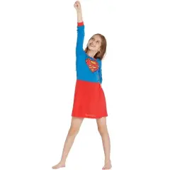Supergirl Girls Big Flyaway Superhero Costume Pajama Nightgown