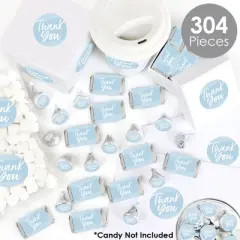 Big Dot of Happiness Dusty Blue Elegantly Simple - Guest Party Favors Candy Favor Sticker Kit - 304 Pieces