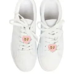 Unique Bargains Bow Heart Shoelace Charms Pink Gold Tone 1 Pair