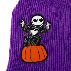 Nightmare Before Christmas Jack Skellington Pumpkin King Purple Cuff Beanie