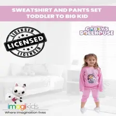 Dreamworks Gabby's Dollhouse Pandy Paws Girls Fleece Sweatshirt and Pants Set Toddler