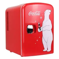 Coca-Cola Polar Bear 4L Cooler/Warmer 12V DC 110V AC Mini Fridge - Red