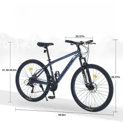 DSVIMOY Bicycles, 27.5 Inch Mountain Bike for Women and Men, 21 Speed Mountain Bike, Blue, 68.8"*26.37"*39.37"