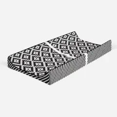 Bacati - Love Black/White Warp Stripes Changing Pad Cover