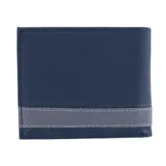 CTM Men's Leather RFID Bifold Wallet with Exterior Stripe