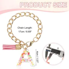 Unique Bargains Epoxy Resin Colorful Glittery Tassel Sports Water Bottle Accessories Letter Charm 1 Pc