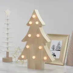 Northlight Lighted 3D Wooden Christmas Tree Decoration - 15"