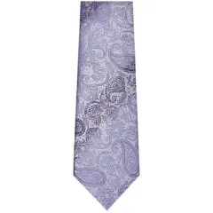 TheDapperTie Men's Lavender And Black Paisley Necktie with Hanky