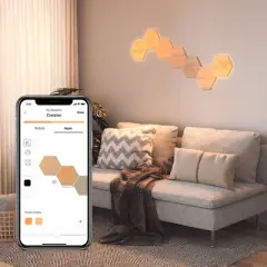 Nanoleaf 7 Panels Wooden Hexagon Smarter Kit LED Light Bulbs