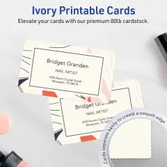 Avery 2" x 3-1/2" Rounded Corner Cards, Matte Ivory, 400ct