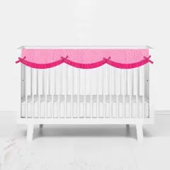 Bacati - Mix n Match Chevron/Dots Long Crib Rail Guard Cover Pink