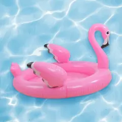 Pool Central 42.5" Inflatable Flamingo Round Children's Swimming Pool - Pink/White