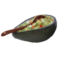 Lexi Home 12 oz.Textured Ceramic Avocado Shape Serving Bowl Set