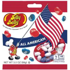 Jelly Belly All American Jelly Beans Red, White & Blue Grab & Go 3.5oz 3 Pack