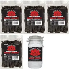 Buffalo Bills 5-Piece Maple Pepper Beef Jerky & Glass Jar Gift Tool Bags (4 bags and 1 jar)
