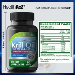 HealthA2Z - Antarctic Krill Oil Softgels - 60 Count