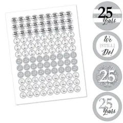 Big Dot of Happiness We Still Do - 25th Wedding Anniversary - Party Round Candy Sticker Favors - Labels Fits Chocolate Candy (1 sheet of 108)