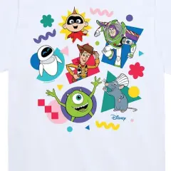 Boys' Disney Pixar Character Shapes Short Sleeve Graphic T-Shirt - White - 2T