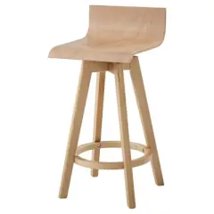 Set of 2 24" Tisha Mid Century Modern Swivel Wood Counter Height Barstool - Inspire Q