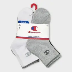 Champion Women's 10pk Quarter Crew Socks - White/Black/Grey