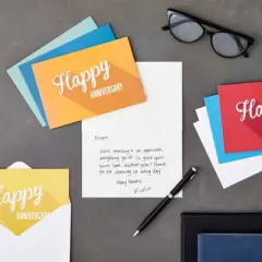 Best Paper Greetings 36 Pack Happy Anniversary Cards Bulk with Envelopes - Work, Wedding, Employee Appreciation Cards, (Retro Design, 4x6 In)