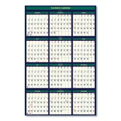 Four Seasons Business/Academic Recycled Wall Calendar, 24 x 37, 12-Month (July-June): 2025-2026, 12-Month (Jan to Dec): 2026