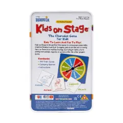 Briarpatch Kids on Stage Charades Game in a Tin: Educational Party Board Game for Creativity, 2+ Players, Includes Spinner & Cards