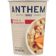 Anthem Oatmeal Cup Whole Grain Peach & Cranberry - Count of 6 - 3.25oz