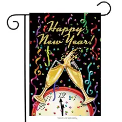 Briarwood Lane Winter New Year's Garden Flag 12x18 For Outdoor Happy New Year For New Year's Garden Flag Flags For Outside