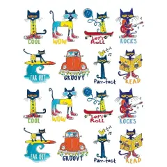 Edupress Pete the Cat Stickers 1" 96 Per Pack 12 Packs (EP-63935-12)