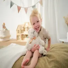 Bearington Huggles the Teddy Bear: Hand-Sewn 10 Tall Creamy White Stuffed Bear