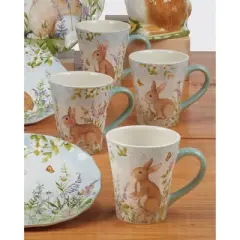 Certified International (Set of 4) 16oz Easter Meadow Mugs