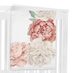 Sweet Jojo Designs Girl Baby Milestone Blanket Peony Floral Garden Pink and Ivory