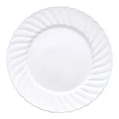 Smarty Had A Party 7.5" White Flair Plastic Appetizer Plates - 180 pcs